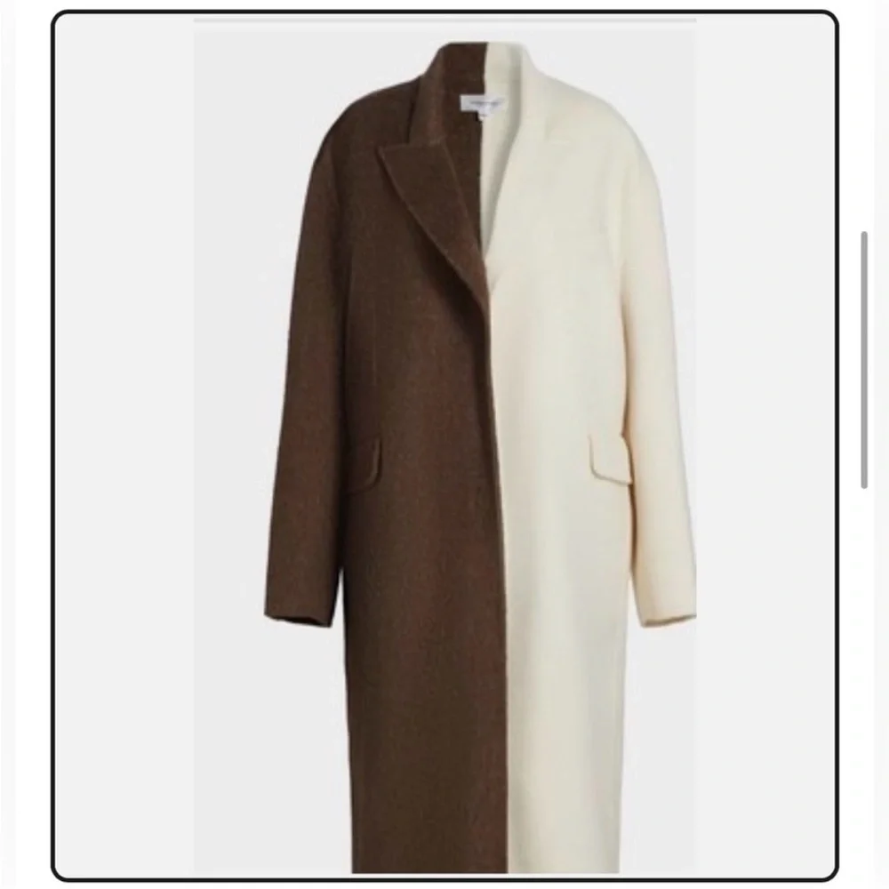 NWT RONNY KOBO
WENDALIN WOOL TWO
TONE COAT BROWN IVORY - Picture 11 of 13